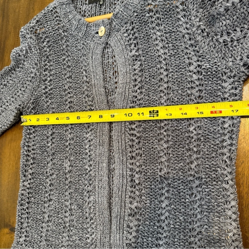 Jones New York Collection Petite Small Open Front Chunky Knit Cardigan Sweater - Picture 10 of 10